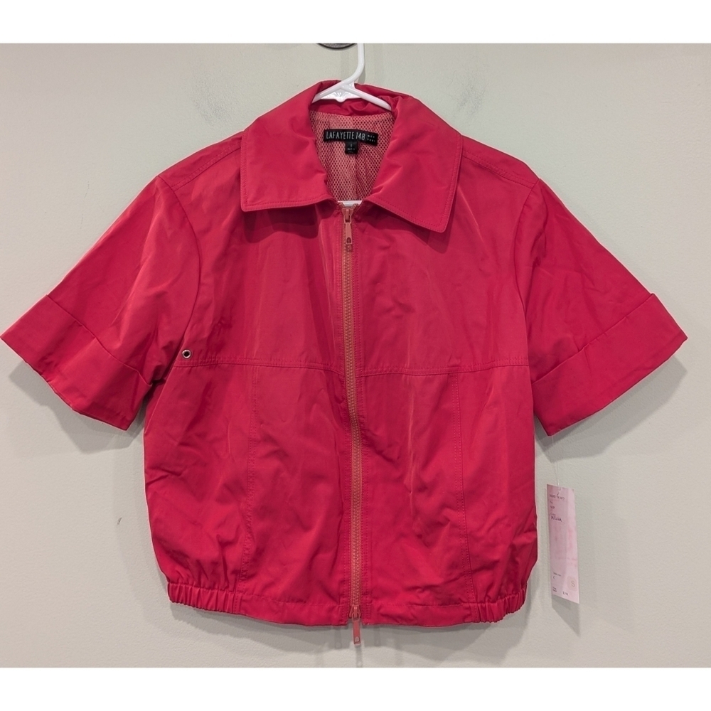 NWT Lafayette 148 New York Raspberry Cropped Jacket Sample Size 8